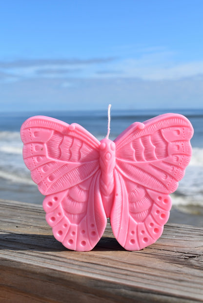 Pink Butterfly Candle