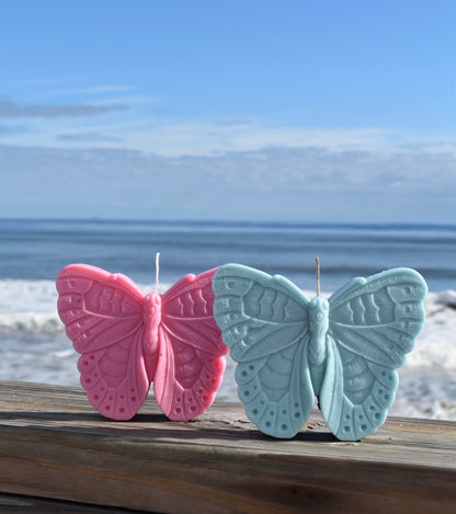Pink Butterfly Candle