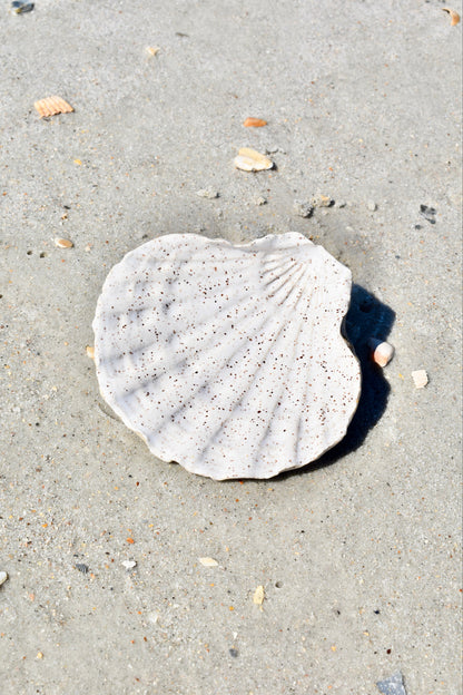 White Speckled Scallop Tray