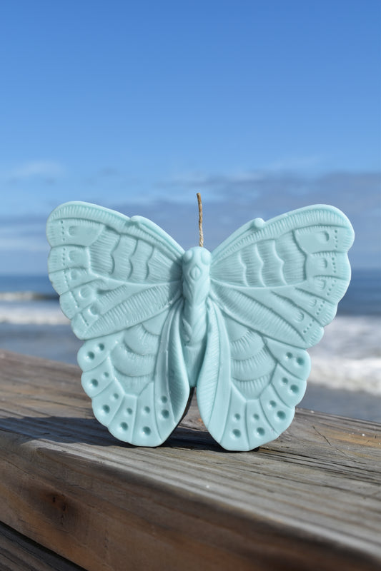 Blue Butterfly Candle