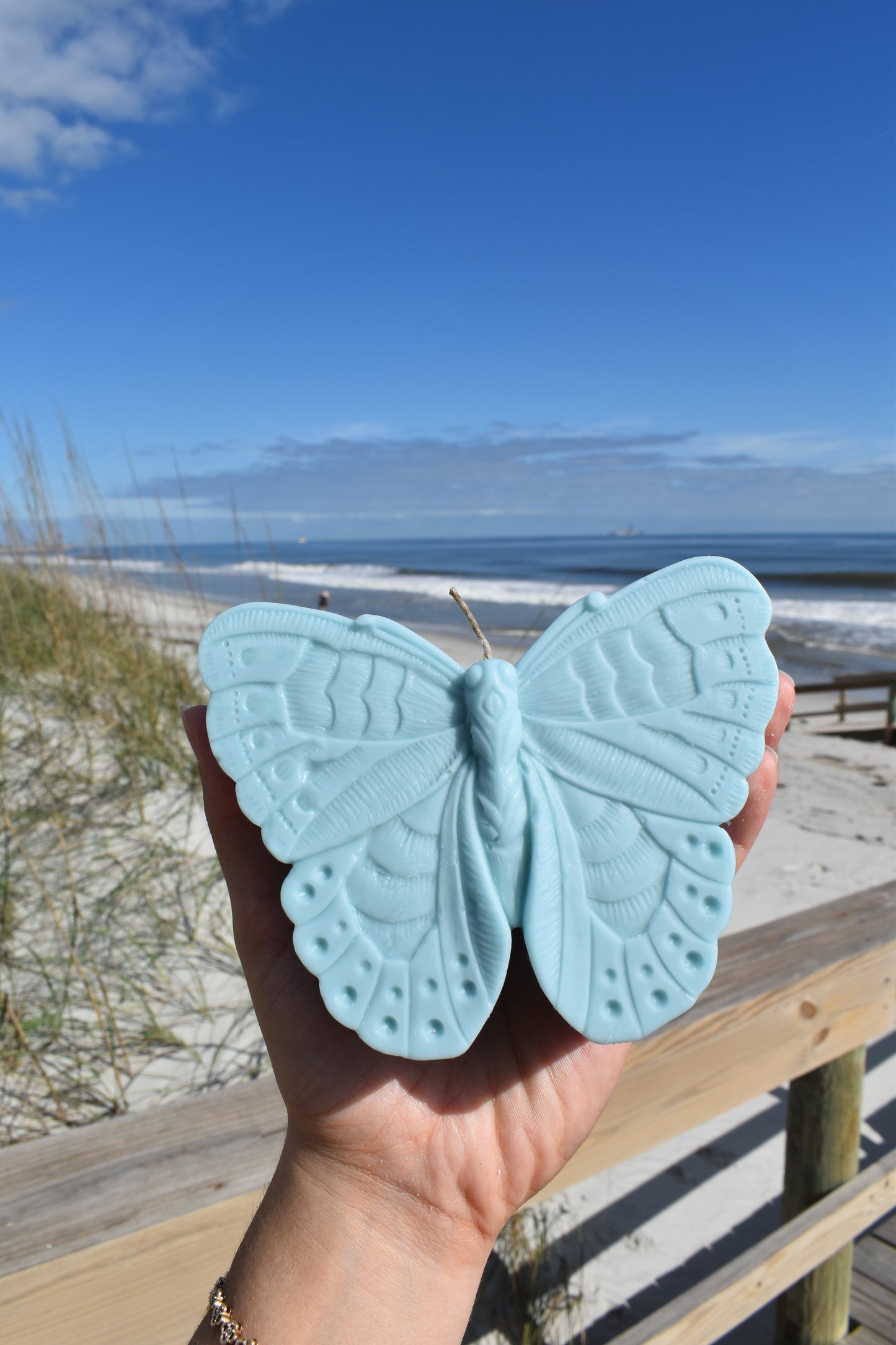 Blue Butterfly Candle