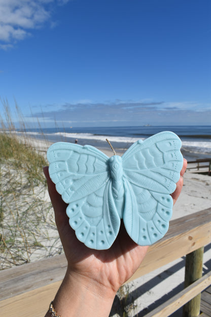 Blue Butterfly Candle