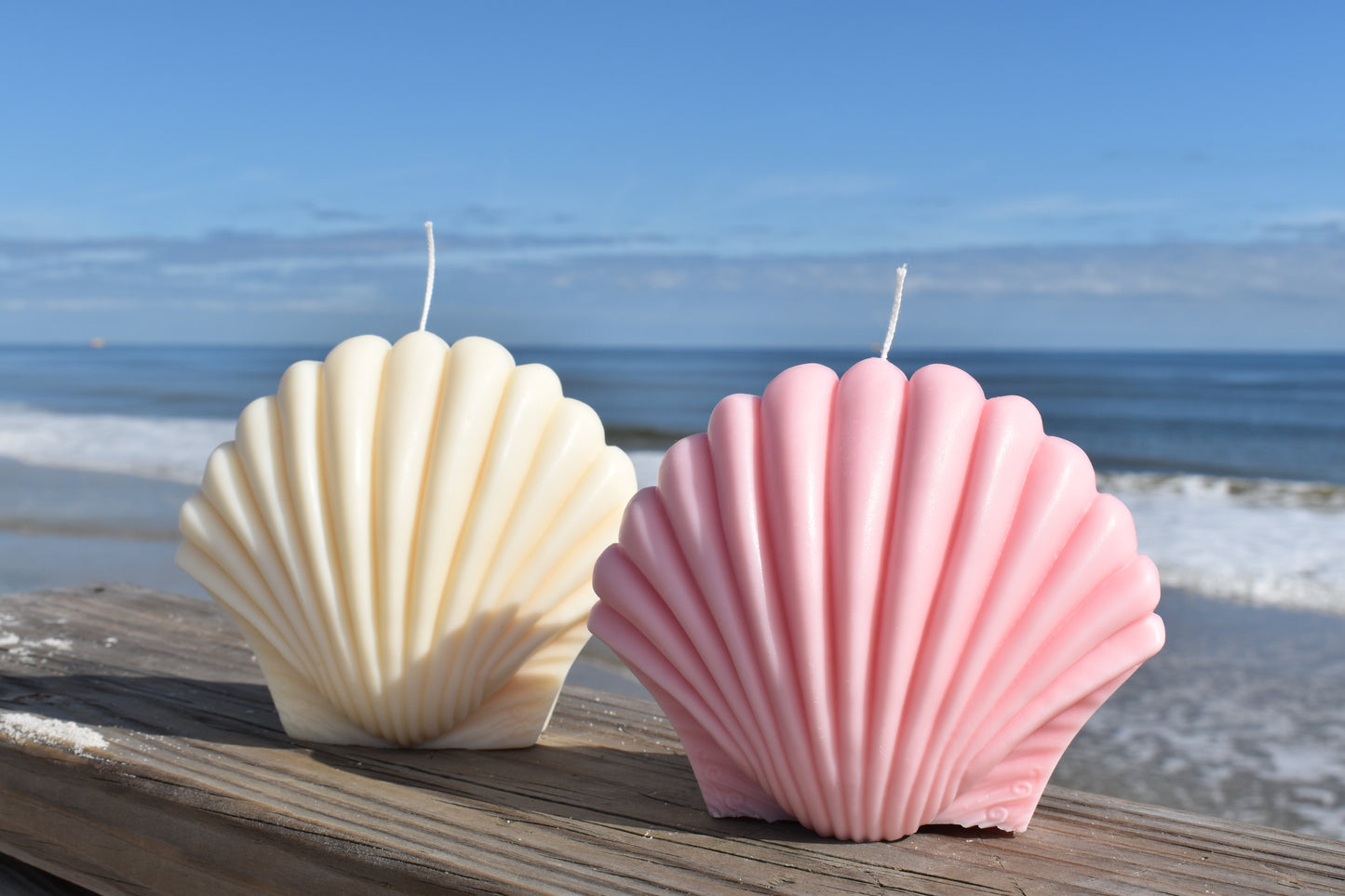 Pink Jumbo Shell Candle