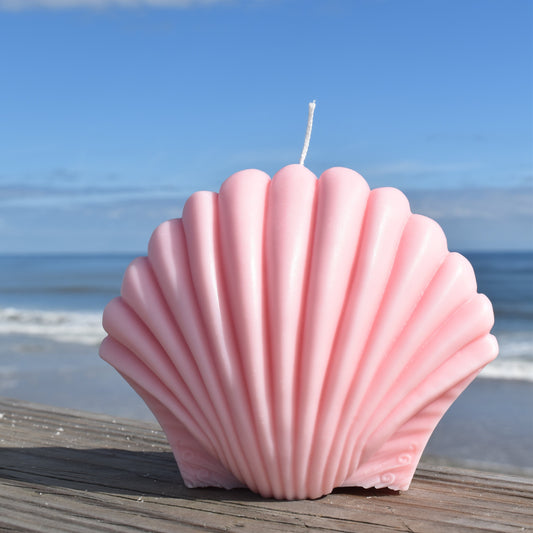 Pink Jumbo Shell Candle