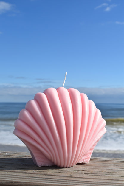 Pink Jumbo Shell Candle