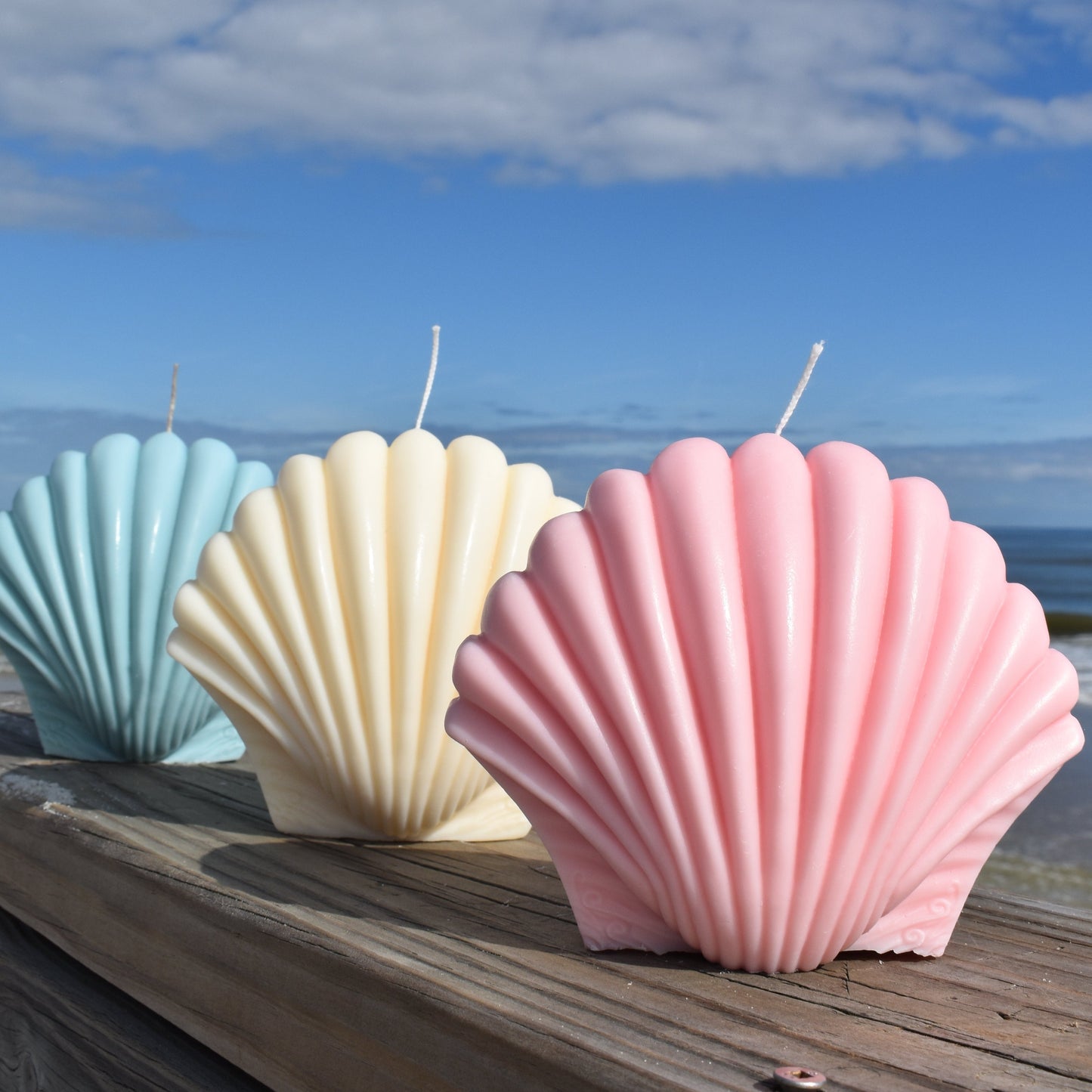 Pink Jumbo Shell Candle