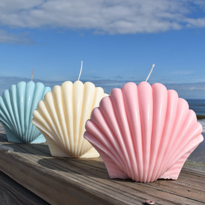Pink Jumbo Shell Candle