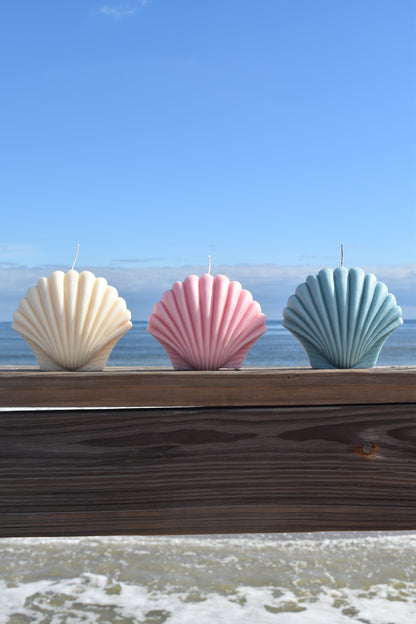 White Jumbo Shell Candle