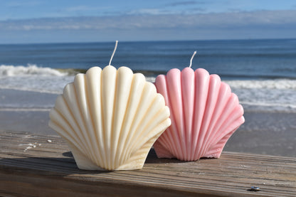 White Jumbo Shell Candle