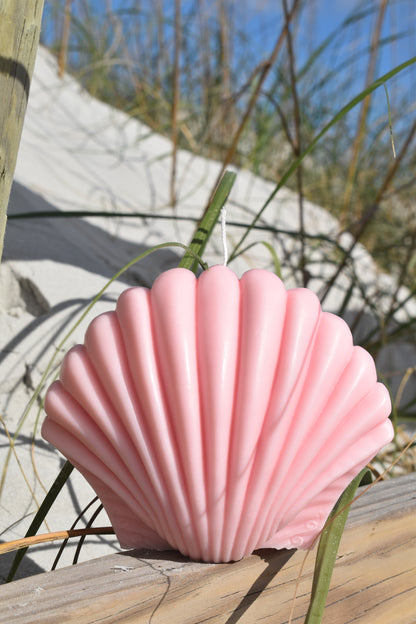 Pink Jumbo Shell Candle