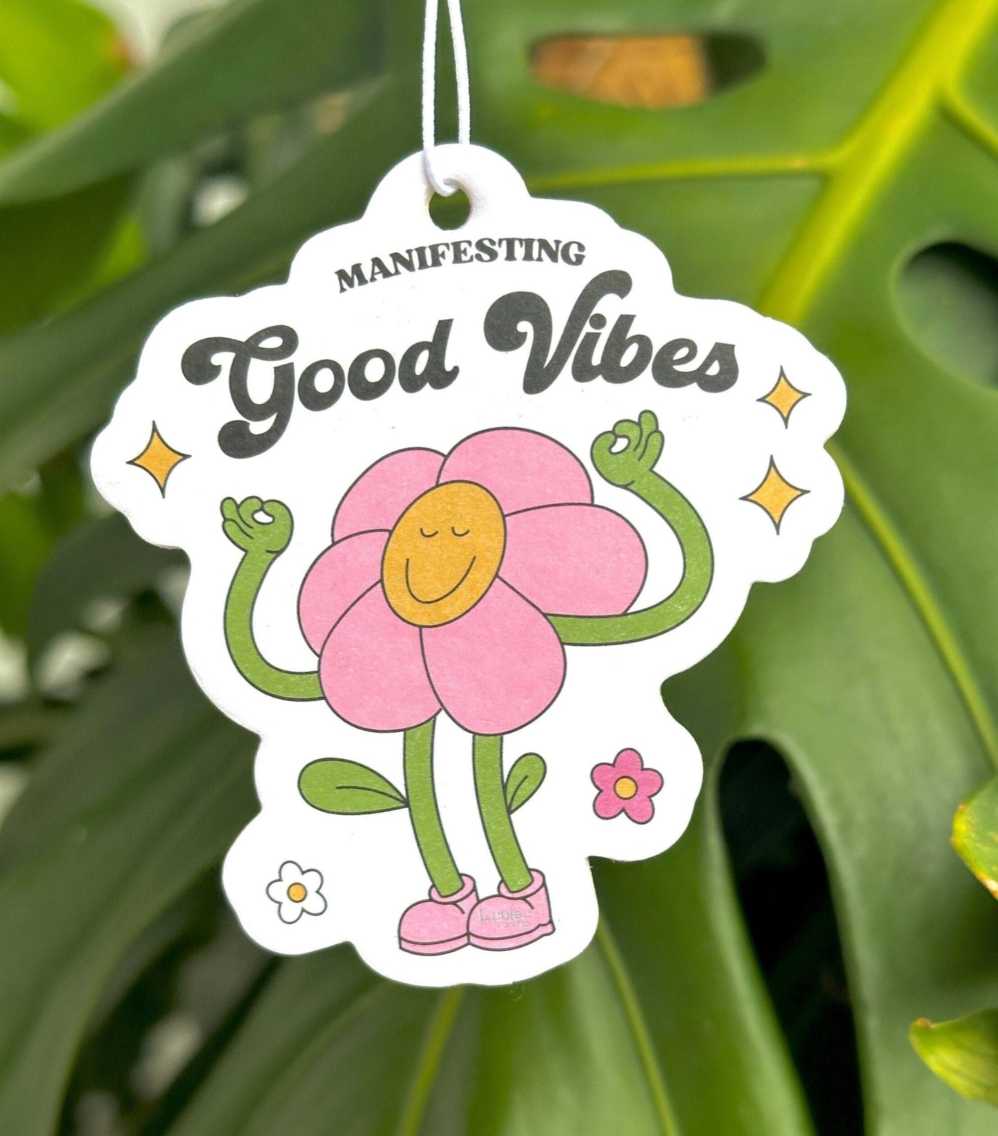 Manifesting Good Vibes Flower Car Freshener