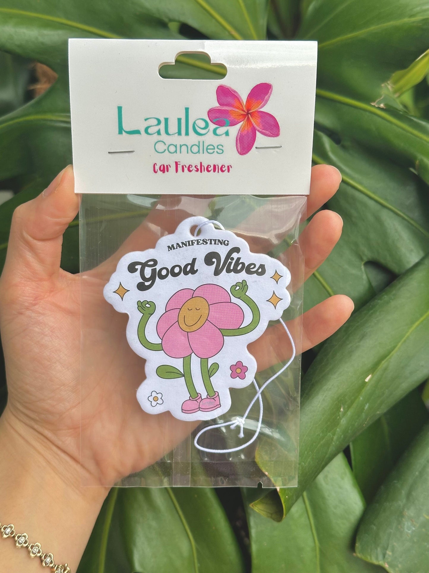Manifesting Good Vibes Flower Car Freshener