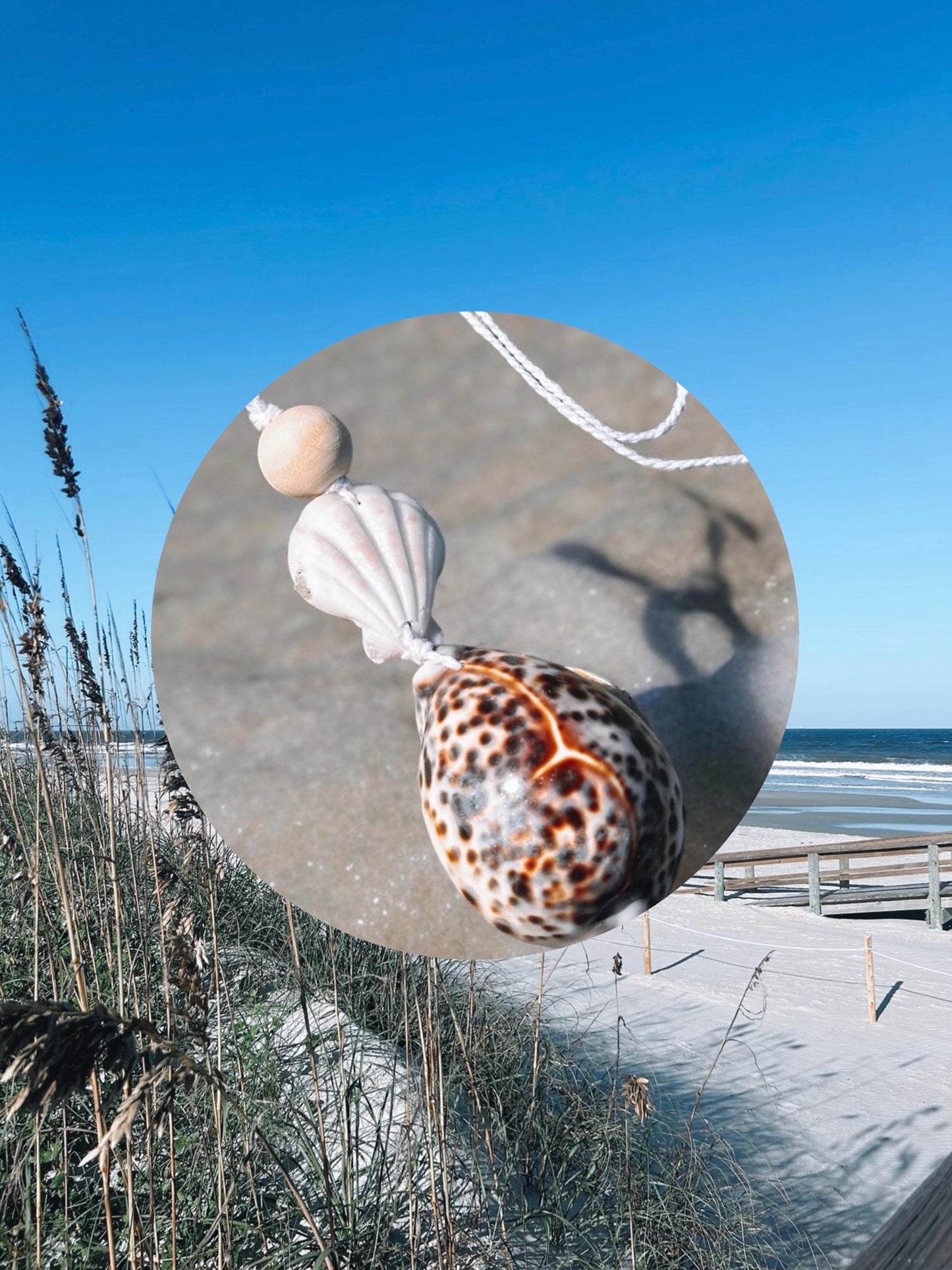 Tiger Cowrie Car Diffuser Hanging Mirror Shell Beach Accessories Boho Coconut Girl Coastal Cowgirl Ocean Decor Summer Pendant Air Freshie